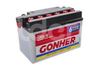 BATERIA MOTO CONVENCIONAL GONHER CB6L-B 
VOLTAJE: 12V, CCA A -18°C: 50AMPER, AMPERES/HORA: 5.5AH, TIPO TERMINAL: B
DIMENSIONES: LARGO: 137MM, ANCHO: 72MM, ALTO: 95MM, PESO CON ELECTROLITO: 2.09KG, PESO SIN ELECTROLITO: 1.62KG POLARIDAD POSTES: -/+ GONHER