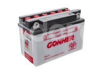 BATERIA MOTO CONVENCIONAL GONHER CB6L-B 
VOLTAJE: 12V, CCA A -18°C: 50AMPER, AMPERES/HORA: 5.5AH, TIPO TERMINAL: B
DIMENSIONES: LARGO: 137MM, ANCHO: 72MM, ALTO: 95MM, PESO CON ELECTROLITO: 2.09KG, PESO SIN ELECTROLITO: 1.62KG POLARIDAD POSTES: -/+ GONHER