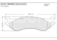 BALATA DELANTERA CHRYSLER RAM 1500 WAGON 1500, 2500 98-02. BOSCH: F03B1502808HG, NO. CORTO BOSCH: BA 0758, FMSI: 7627-D758 (BALATA SEMI METALICA) BOSCH