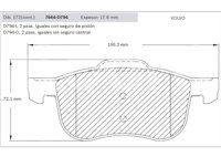 BALATA DELANTERA VOLVO S60, V70, S80 01-08. BOSCH: F03B0500378HK, NO. CORTO BOSCH: BN 0794, FMSI: 7664-D794 (BALATA CERAMICA) BOSCH
