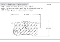 BALATA TRASERA HONDA CRV EX, EXL, VLX VTEC 2.4L 16V 05-10. BOSCH: F03B1501488HG, NO. CORTO BOSCH: BA 1086, FMSI: 7418-D1086 (BALATA SEMI METALICA) BOSCH