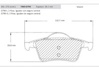 BALATA TRASERA VOLVO S60 01-08, V70 01-04, XC70 04-07. BOSCH: F03B0500388HK, NO. CORTO BOSCH: BN 0795, FMSI: 7665-D795 (BALATA CERAMICA) BOSCH