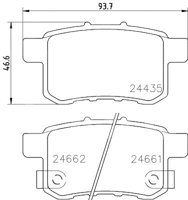 BALATA BAJOS METALES TRASERA HONDA ACCORD 2.4L  SEDAN 11-12 .No. Hella Pagid: 355013631 .No. Comercial: T1733 PAGID