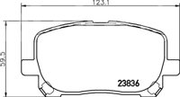 BALATA BAJOS METALES DELANTERA TOYOTA COROLLA 03-08, COROLLA S 05-06, MATRIX 03-08, MATRIX XRS 04-06  (DEL.) .No. Hella Pagid: 355010221 .No. Comercial: T1332 PAGID