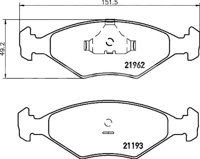 BALATA BAJOS METALES DELANTERA VOLKSWAGEN POINTER 2.0L 02-03, POINTER 1.8L 02-05, , POINTER PICKUP 1.6L 98-02, POINTER PICKUP BASE 06-07, POINTER PICKUP COMFORTLINE 02-05, POINTER PICKUP TRENDLINE 02-03, POINTER PICKUP TRENDLINE 06-07, POINTER PICKUP WOLFSBURG 02-03, POINTER VAGONETA 00-05, POINTER VAGONETA 99, POINTER 98-99, POINTER CITY 00-07, POINTER TRENDLINE 06-07 (DEL.) (DISCO VENTILADO) .No. Hella Pagid: 355011031 .No. Comercial: T1417 PAGID