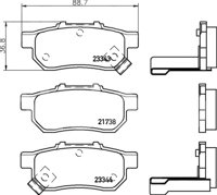 BALATA CERAMIC TRASERA ACURA INTEGRA 94-01, HONDA