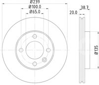 DISCO VENTILADO PERFORMANCE DELANTERO VOLKSWAGEN P