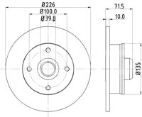 DISCO SOLIDO PROFESIONAL TRASERO SEAT IBIZA/1.8I 16V/93/-/R/, CORSAR, ATLANTIC 81-87, CARIBE 77-87, CORSAR 85-89, GOLF 87-93, GOLF 1.8 93-96, JETTA 87-93, JETTA 1.8 93-96/ POINTER 98--> PAGID
