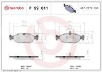BALATA BREMBO CHEVROLET CHEVY 1994-2012, CHEVY MONZA 2003; INFORMACION TECNICA: ANCHURA: 140-141MM, ESPESOR: 17MM, ALTURA: 48MM, SISTEMA DE FRENOS: TEVES, INDICADOR DE DESGASTE: PREPARADO, ACCESORIOS: CON ACCESORIOS, CON PLACA ANTIRRUIDO, CON CLIP DE PISTON, EJE: DELANTERO Y TRASERO, FORMULA: LOW-MET, WVA: 20547, 21353, FMSI: 7563-D688, 8250-D1139, BREMBO: P59011 BREMBO