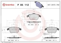 BALATA BREMBO VOLKSWAGEN TIGUAN 2009-2017; INFORMACION TECNICA: ANCHURA:155MM, ESPESOR: 21MM, ALTURA: 66MM, SISTEMA DE FRENOS: TEVES, INDICADOR DE DESGASTE: ELECTRICO, ACCESORIOS: CON ACCESORIOS, CON PLACA ANTIRRUIDO, CON CLIP DE PISTON, EJE: DELANTERO, FORMULA: LOW-MET, WVA: 24332, 24333, 24334, FMSI: 8486-D1375, BREMBO: P85112 BREMBO