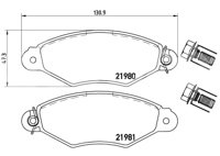 BALATA BREMBO RENAULT KANGOO 2007-2009, KANGOO EXPRESS 2004-2018; INFORMACION TECNICA: ANCHURA: 131MM, ESPESOR: 18MM, ALTURA: 47MM, SISTEMA DE FRENOS: BOSCH, INDICADOR DE DESGASTE: SIN, ACCESORIOS: CON ACCESORIOS, CON PLACA ANTIRRUIDO, CON PERNOS PARA PINZA DE FRENO, EJE: DELANTERO, FORMULA: LOW-MET, WVA: 21980, 21981, FMSI: 8254-D1499, BREMBO: P61098 BREMBO