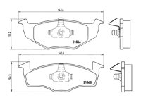 BALATA BREMBO VOLKSWAGEN DERBY 1997-2000, GOL 2009-2011, GOL SEDAN 2010-2011, GOLF 1996-1999; INFORMACION TECNICA: ANCHURA: 142MM, ESPESOR: 17MM, ALTURA: 50MM, SISTEMA DE FRENOS: VW II, INDICADOR DE DESGASTE: SIN, ACCESORIOS: CON ACCESORIOS, CON PLACA ANTIRRUIDO, CON CLIP DE PISTON, EJE: DELANTERO, FORMULA: LOW-MET, WVA: 21866, 21868, FMSI: 7569-D694, 8702-D694, BREMBO: P85025 BREMBO