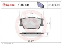 BALATA BREMBO TOYOTA AVALON 2008, CAMRY 2007-2021, RAV4 2006-2018; INFORMACION TECNICA: ANCHURA: 97MM, ESPESOR: 15MM, ALTURA: 49MM, SISTEMA DE FRENOS: AKEBONO, INDICADOR DE DESGASTE: SIN, ACCESORIOS: CON PLACA ANTIRRUIDO, EJE: TRASERO, FORMULA: LOW-MET, WVA: 24338, FMSI: 8332-D1212, BREMBO: P83089 BREMBO