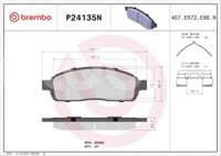 BALATA BREMBO FORD F-150 2004-2009, LOBO 2004-2009; LINCOLN MARK LT 2006-2008; INFORMACION TECNICA: ANCHURA: 176MM, ESPESOR: 21MM, ALTURA: 59MM, SISTEMA DE FRENOS: BOSCH, INDICADOR DE DESGASTE: SIN, ACCESORIOS: CON PLACA ANTIRRUIDO, EJE: DELANTERO, FORMULA: NAO, WVA: 22406, FMSI: 7915-D1083, BREMBO: P24135N BREMBO