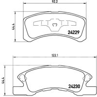BALATA BREMBO DODGE ATTITUDE 2015-2021; MITSUBISHI MIRAGE 2015-2020; INFORMACION TECNICA: ANCHURA: 92-122MM, ESPESOR: 15MM, ALTURA: 44MM, SISTEMA DE FRENOS: AKENOBO, INDICADOR DE DESGASTE: ACUSTICO, ACCESORIOS: CON PLACA ANTIRRUIDO, EJE: DELANTERO, FORMULA: LOW-MET, WVA: 24229, 24230, FMSI: 8956-D1731, BREMBO: P16011 BREMBO