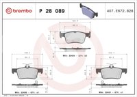 BALATA BREMBO ACURA RDX 2019-2020; HONDA CIVIC 2016-2021; INFORMACION TECNICA: ANCHURA: 123MM, ESPESOR: 15MM, ALTURA: 48MM, SISTEMA DE FRENOS: TEVES, INDICADOR DE DESGASTE: ACUSTICO, ACCESORIOS: CON PLACA ANTIRRUIDO, EJE: TRASERO, FORMULA: LOW-MET, WVA: 22429, 22430, 22431, FMSI: 9106-D1878, 9334-D1878, BREMBO: P28089 BREMBO