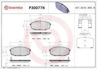 BALATA BREMBO KIA FORTE 2019-2020, SOUL 2016-2019; INFORMACION TECNICA: ANCHURA: 130MM, ESPESOR: 18MM, ALTURA: 58MM, SISTEMA DE FRENOS: MANDO, INDICADOR DE DESGASTE: ACUSTICO, ACCESORIOS: CON ACCESORIOS, CON PLACA ANTIRRUIDO, CON CLIP DE PISTON, EJE: DELANTERO, FORMULA: NAO, WVA: 22052, 22053, 22054, FMSI: 8505-D1397, 8505-D2035, BREMBO: P30077N BREMBO