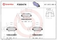 BALATA BREMBO HYUNDAI ELANTRA 2010, 2017-2020; INFORMACION TECNICA: ANCHURA: 100MM, ESPESOR: 16MM, ALTURA: 41MM, SISTEMA DE FRENOS: AKEBONO, INDICADOR DE DESGASTE: ACUSTICO, ACCESORIOS: CON ACCESORIOS, CON PLACA ANTIRRUIDO, EJE: TRASERO, FORMULA: NAO, WVA: 24934, 24935, 24936, FMSI: 8428-D1313, 8428-D1445, 8428-D1446, 8428-D1544, 8428-D1812, BREMBO: P30047N BREMBO