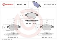 BALATA BREMBO AUDI A4 2009-2016, A4 QUATTRO 2009-2016; INFORMACION TECNICA: ANCHURA: 155MM, ESPESOR: 20MM, ALTURA: 67MM, SISTEMA DE FRENOS: TEVES, INDICADOR DE DESGASTE: ELECTRICO, ACCESORIOS: CON ACCESORIOS, CON PLACA ANTIRRUIDO, CON CLIP DE PISTON, EJE: DELANTERO, FORMULA: NAO, WVA: 24332, 24333, 24706, FMSI: 8743-D1535, BREMBO: P85113N BREMBO
