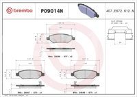 BALATA BREMBO CADILLAC CTS 2008, SRX 2015-2016; CHEVROLET CAMARO 2010-2015; INFORMACION TECNICA: ANCHURA: 138MM, ESPESOR: 17MM, ALTURA: 46MM, SISTEMA DE FRENOS: MANDO, INDICADOR DE DESGASTE: ACUSTICO, ACCESORIOS: CON ACCESORIOS, CON PLACA ANTIRRUIDO, EJE: TRASERO, FORMULA: NAO, WVA: 24546, 24547, 24548, FMSI: 8448-D1337, BREMBO: P09014N BREMBO