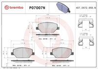 BALATA BREMBO BUICK ENVISION 2016-2020; CHEVROLET CAMARO 2016-2020, EQUINOX 2018-2019; GMC TERRAIN 2018-2020; INFORMACION TECNICA: ANCHURA: 142MM, ESPESOR: 18MM, ALTURA: 64MM, SISTEMA DE FRENOS: TEVES, INDICADOR DE DESGASTE: ACUSTICO, ACCESORIOS: CON PLACA ANTIRRUIDO, EJE: DELANTERO, FORMULA: NAO, WVA: 22138, 22139, 22140, FMSI: 9114-D1886, BREMBO: P07007N BREMBO