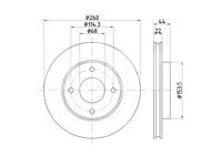 DISCO VENTILADO PERFORMANCE DELANTERO NISSAN TIIDA 1.6/1.8L 2004-2012, VERSA 1.6L 2008-2013; SIN REVESTIMIENTO; PARAMETROS: TIPO: VENTILACION INTERNA, DIAMETRO ESTERIOR: 260MM, ESPESOR: 22MM, ALTURA: 44MM, ESPESOR MINIMO: 20MM, CORONA DE AGUJEROS: 114.3M, DIAMETRO DE CENTRADO: 68MM, DISEÑO/CANTIDAD DE TALADROS: 04/04, PESO: 4.7KG, SIN BUJE, SIN PERNO DE SUJECION, HELLA: 8DD355129-901, 355129901 HELLA