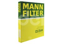 FILTRO CABINA FIAT DUCATO (250/251/252/254/290) 2.3 JTD (MOTOR F1AE0481C/D) 2006-2014, 2.3L ML (L4) 2008, 2.3L XL (L4) 2008-2011, 3.0L (MOTOR F1CE3481M) 2006-2014; PEUGEOT BOXER III 3.0L HDi 160 (MOTOR F30DT, F30DTE5) 2006 ->, MANAGER  3.0L HDi TURBO DIESEL 2009 ->, 3.0L PACK DIESEL (L4) 2009 MANN HUMMEL CU2544 MANN FILTER