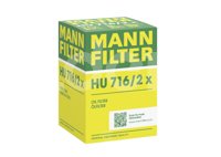 FILTRO ACEITE CARTUCHO FORD FOCUS 1.6L TDCi 2005-2012; MAZDA 3 1.6L CD TURBO DIESEL 2004-2009; MINI COOPER, COUPE, CLUB, COUNTRY, ROAD 1.6L DIESEL 2007-2010; PEUGEOT PARTNER 1.6L HDi 2008-2015; VOLVO C30 1.6L DIESEL 2006-2010, S40 L4 1.6L 2004-2010, V50 1.6L DIESEL 2004-2012 MANN: HU716/2X MANN FILTER