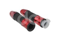 PUÑOS MOTOCICLETA ALUMINIO ROJO JUEGO (2 PIEZAS) ENPUN-1107-0025R, PUN-1107-0025R QUMO