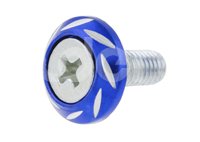 TORNILLO MOTOCICLETA DECORATIVO ALUMINIO REDONDO M6 AZUL PIEZA ENTOR-6701-0809A QUMO
