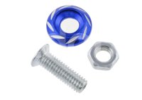 TORNILLO MOTOCICLETA DECORATIVO ALUMINIO REDONDO M6 AZUL PIEZA ENTOR-6701-0809A QUMO