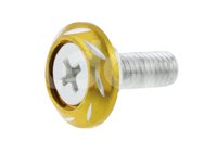 TORNILLO MOTOCICLETA DECORATIVO ALUMINIO REDONDO M6 DORADO PIEZA ENTOR-6701-0809D QUMO
