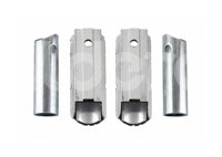 POSAPIE MOTOCICLETA ALUMINIO DECORATIVO PLATA TRASERO (JUEGO) ENPOS-1616-0811P QUMO
