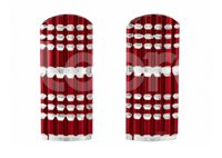 POSAPIE MOTOCICLETA ALUMINIO DECORATIVO ROJO TRASERO (JUEGO) ENPOS-1616-0811R QUMO