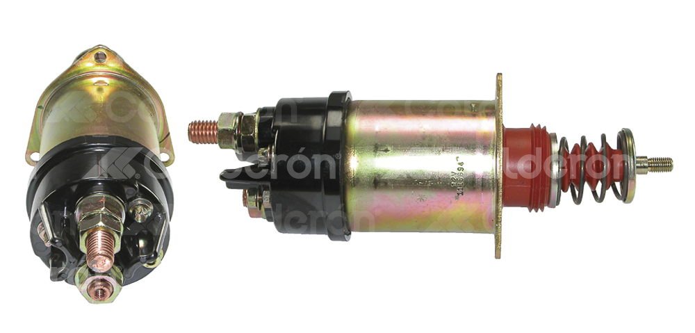 SOLENOIDE DELCO 37MT 12V 4 TERMINALES (DD), CON EMBOLO, JUST PARTS: D2-6050NIP, SISTEMA DELCO. ANTERIOR: 1115618, 1115690, DELCO VIGENTE: 1115694P DELCO REMY