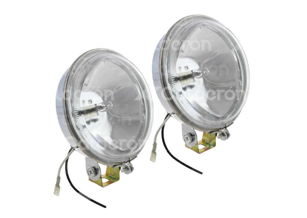 FARO DE HALOGENO REDONDO BLANCO JUEGO DE 2 PIEZAS (4.5x4.5x2.5) HY035 TB199 IMPORTACION