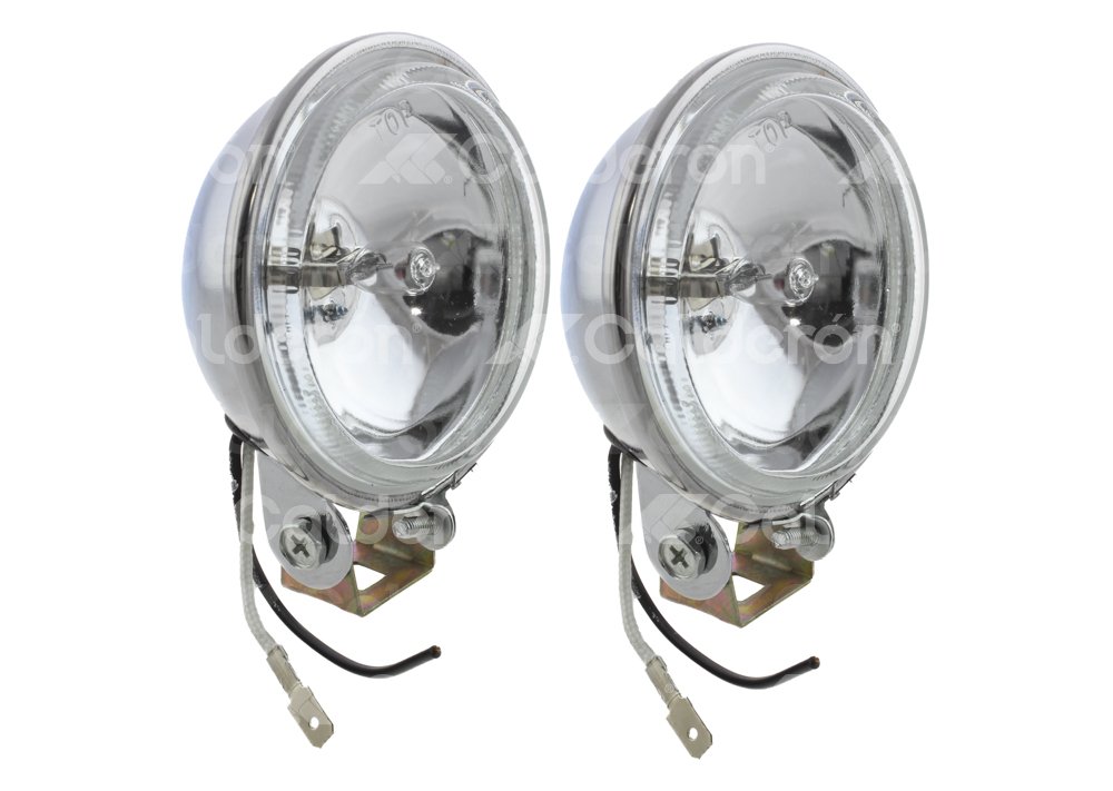 FARO DE HALOGENO REDONDO BLANCO CROMADO JUEGO DE 2 PIEZAS (3.5x3.5x2) HY009 IMPORTACION