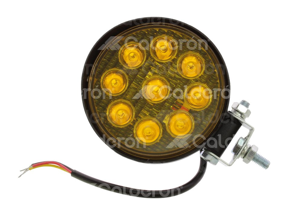 FARO LED REDONDO 9LEDS AMBAR CON ESTROBO 60W 10-30V 27W 110x30MM 2 PIEZAS FAL27WRYF IMPORTACION