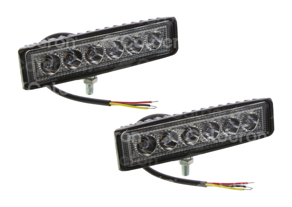 FARO LED RECTANGULAR 12-30V 6LEDS CON ESTROBO 150x40x45mm 2 PIEZAS FAL60118WY IMPORTACION