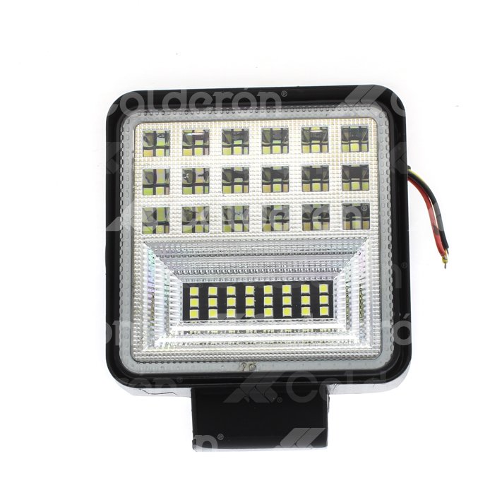 FARO LED CUADRADO CON ARO AZUL 126W EN-FL100AZ, 18 LED ARRIBA Y 24 LED ABAJO (10CM X 10CM X 3.5CM) IMPORTACION