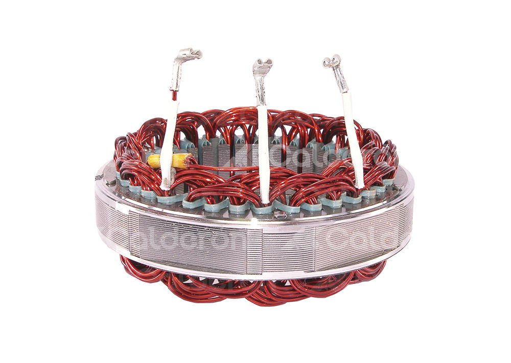 ESTATOR FORD 2G 12V 75A. SISTEMA: Ford. No. Ford E43Z-10336-C, E53Z-10336-A, E69Z-10336-B, E6DZ-10336-A, E6DZ-10336-C, E6DZ-10336-D, GC-376, GC-380, GC-383, GC-384, GC-385 No. WAI: 27-207  Dimensiones: 92mm ID x 128mm Mtg. OD KONIGMANN