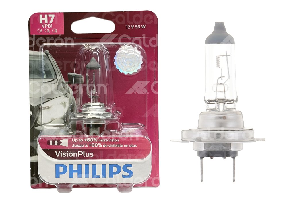 FOCO PHILIPS H7 VISION PLUS 12V 55W PX26D BLISTER-PZ PHILIPS: 12972VPB1 PHILIPS
