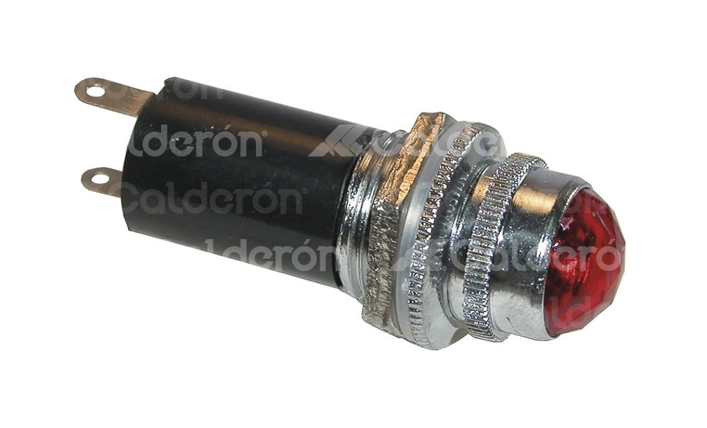 FOCO PILOTO GRANDE METALICO ROJO 2 TERMINALES. No. MG04-01191R IMPORTACION