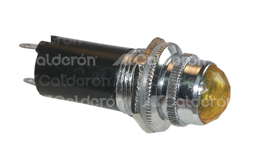 FOCO PILOTO GRANDE METALICO AMBAR 2 TERMINALES. No. MG04-01191A IMPORTACION