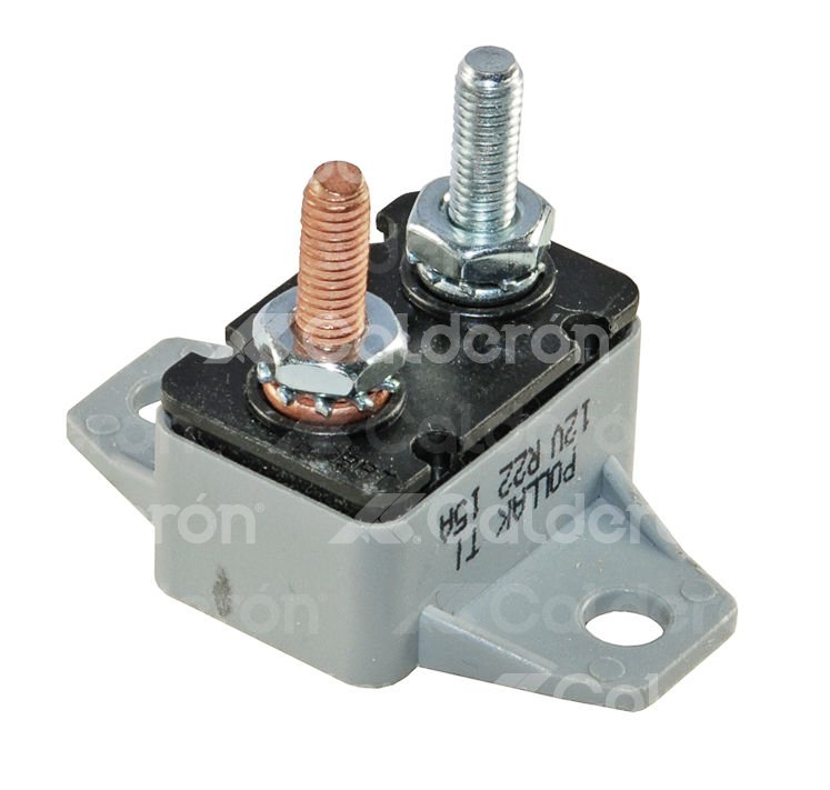 FUSIBLE TERMICO CON SOPORTE 15A 12V USA. No. POLLAK: 54-215PL POLLAK