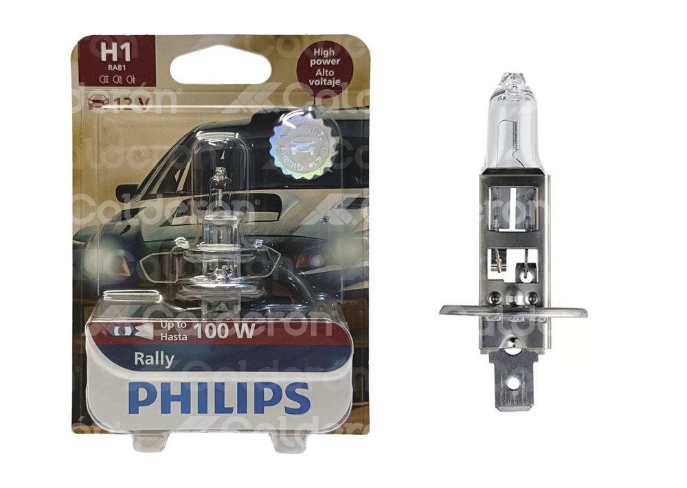 FOCO PHILIPS H1 RALLY HALOGEN 12V 100W P14.5S BLISTER-PZ 12454RAB1 PHILIPS