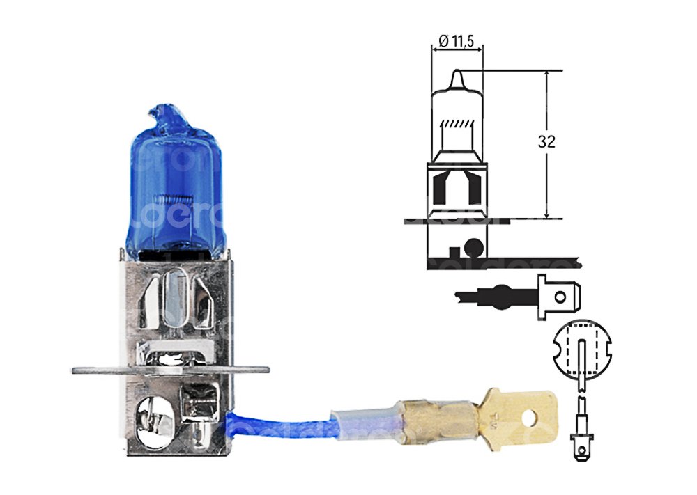 FOCO HALOGENO H3 12V 55W PK22s XENON PREMIUM LLDB (2 PIEZAS) 358267031 HELLA HELLA