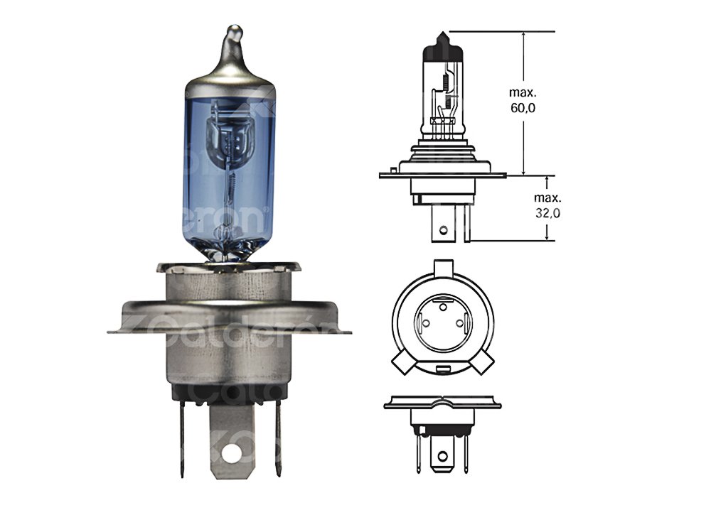 FOCO HALOGENO H4-P43t 12V 60/550W XENON CLARO 358110081 HELLA HELLA