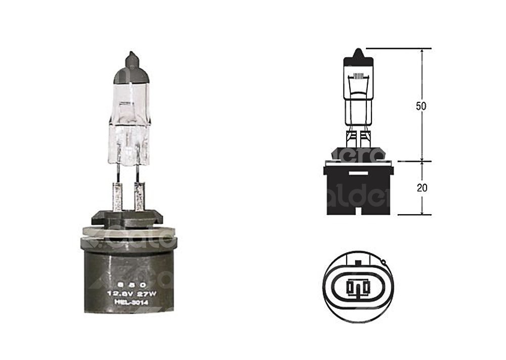 FOCO HALOGENO 880 (885) 12V 50W PG13 RECTO 007008123 HELLA HELLA