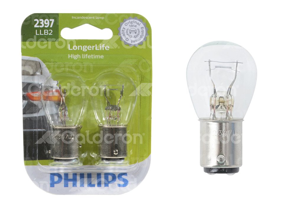 FOCO PHILIPS 2397 LONGER LIFE 12.8/14V 28.54/6.72W BLISTER-2 PIEZAS PHILIPS: 2397LLB2 PHILIPS